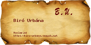 Biró Urbána névjegykártya